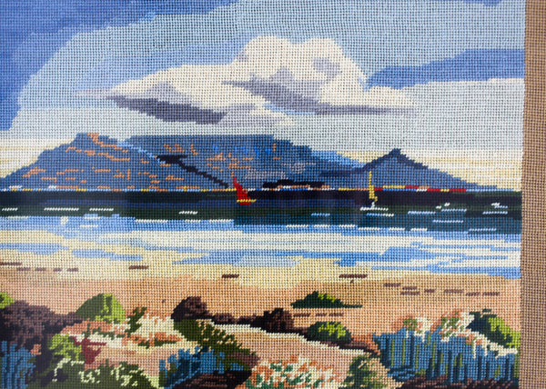 Vintage Needlepoint Table Bay Picture