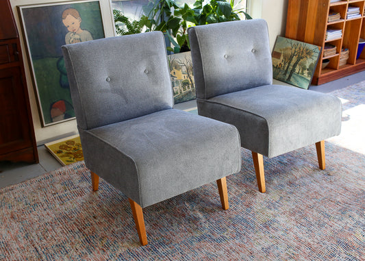 Two Mid-century Slipper Chairs