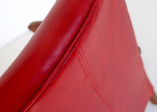 Red Vegan Leather Armchair