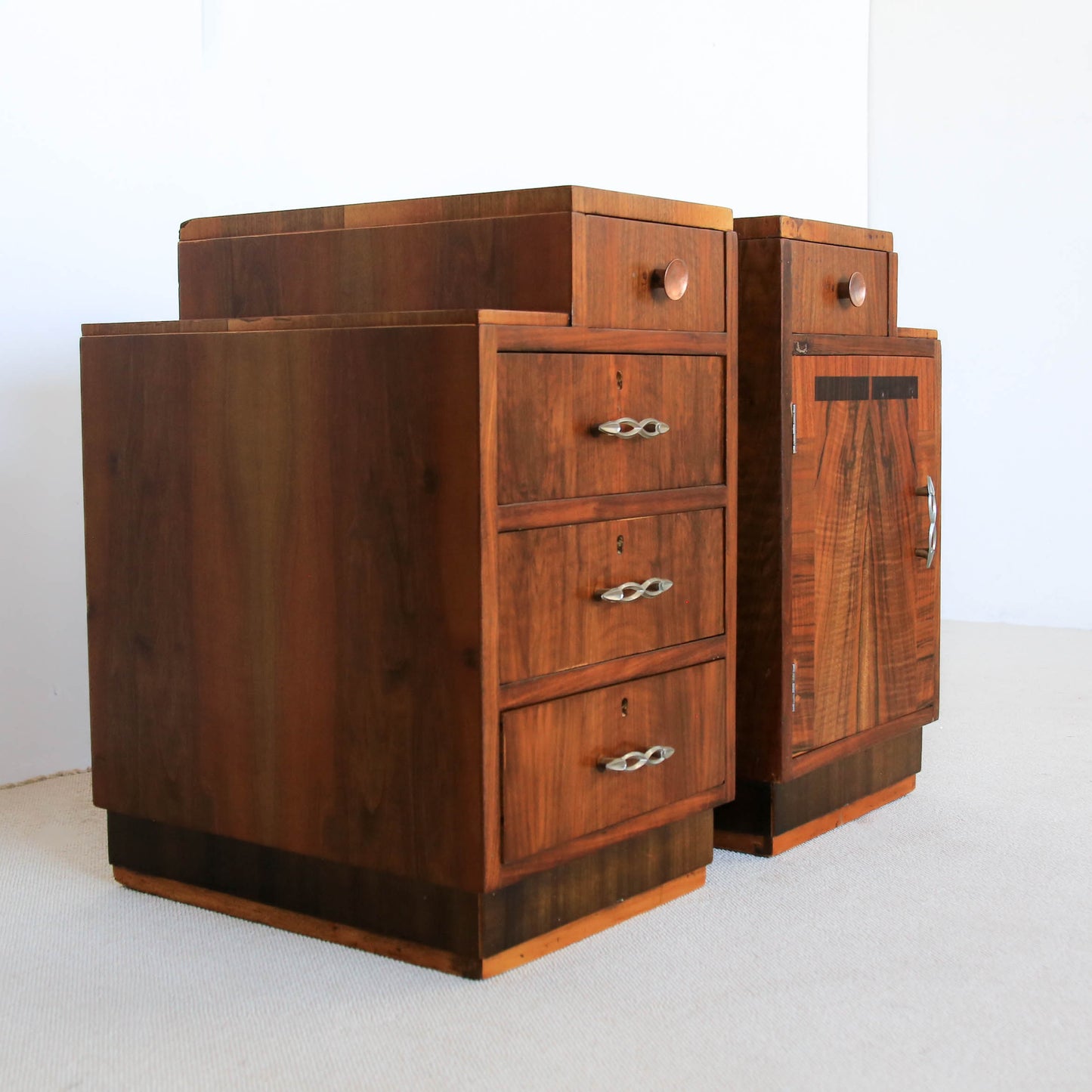 A Pair of Art Deco Bedside Cabinets