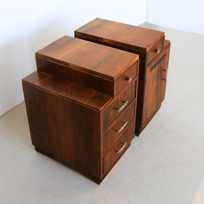 A Pair of Art Deco Bedside Cabinets