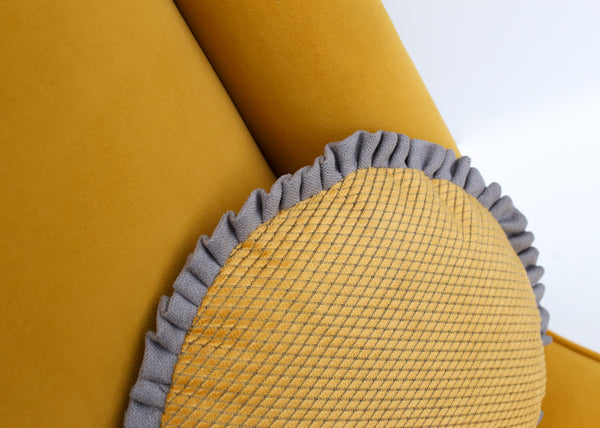 Velvet Mid-century Semi Wingback Chair
