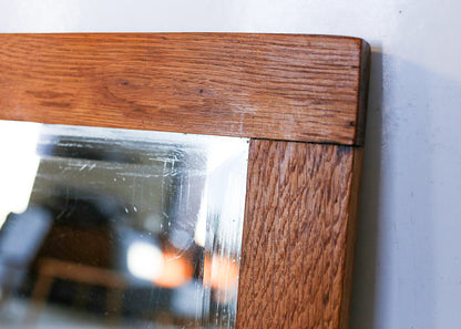 Vintage Bevelled Mirrors with Oak Frames
