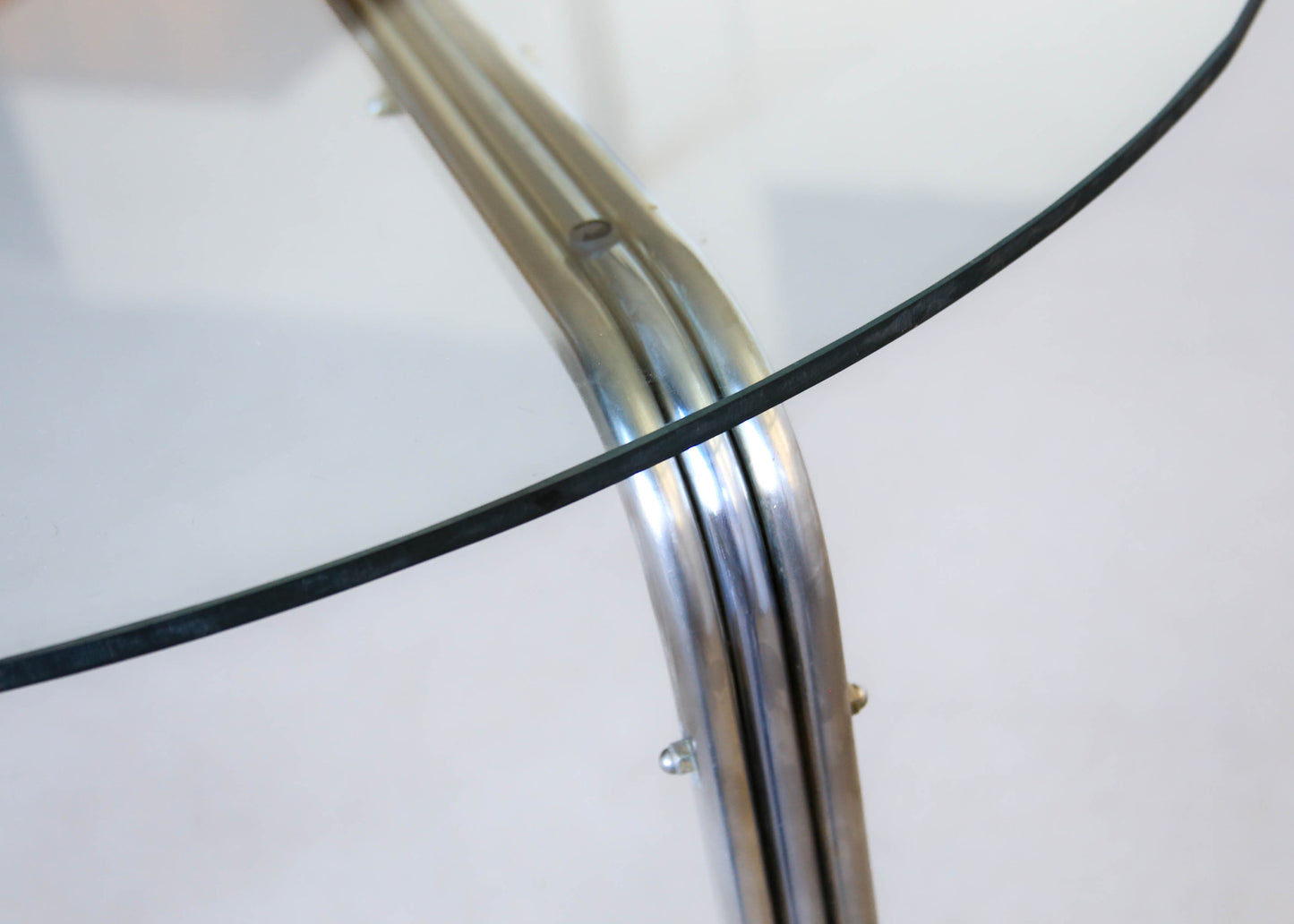 Chrome and Smoked Glass Table