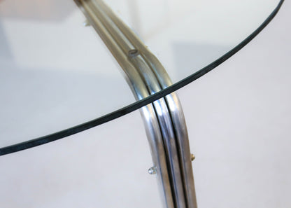 Chrome and Smoked Glass Table