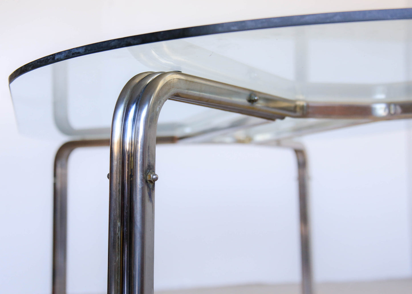 Chrome and Smoked Glass Table