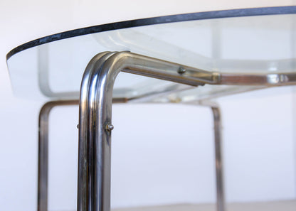 Chrome and Smoked Glass Table