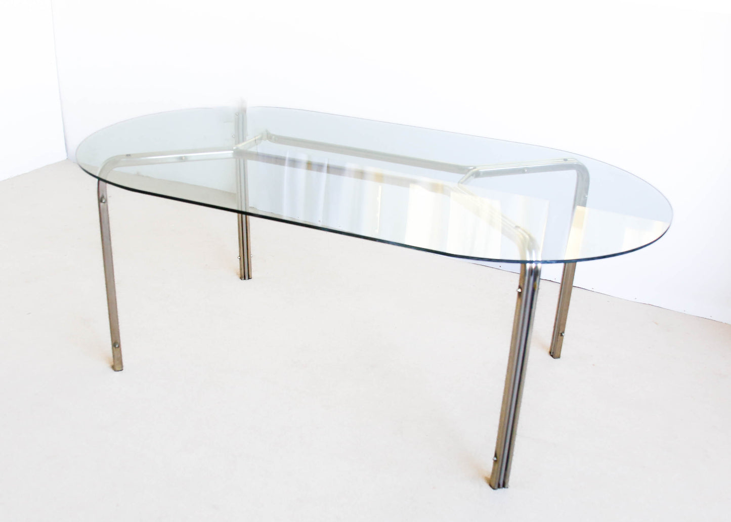 Chrome and Smoked Glass Table