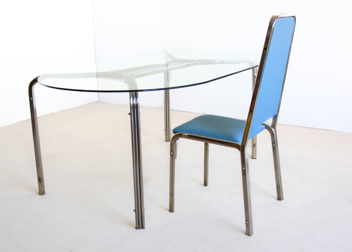 Chrome and Smoked Glass Table