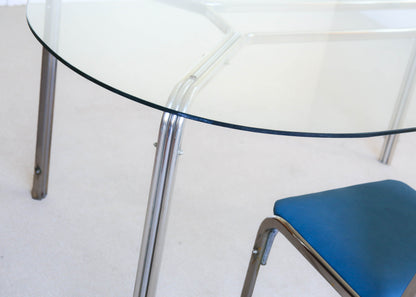 Chrome and Smoked Glass Table