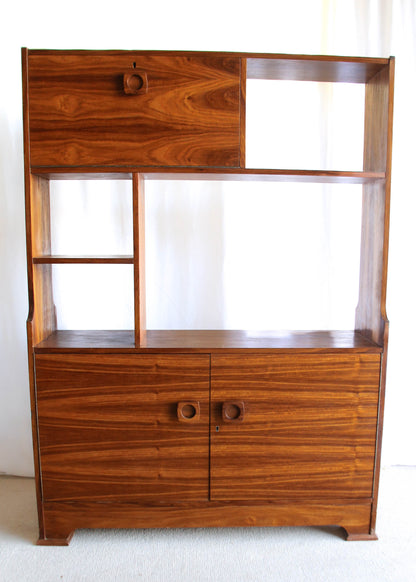 Kiaat Wall Unit with Drinks Cabinet