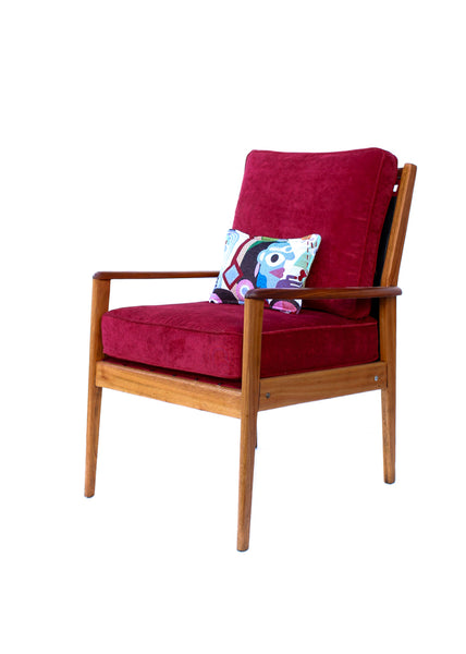 Maroon Mid-century Armchair