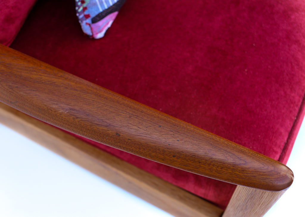 Maroon Mid-century Armchair