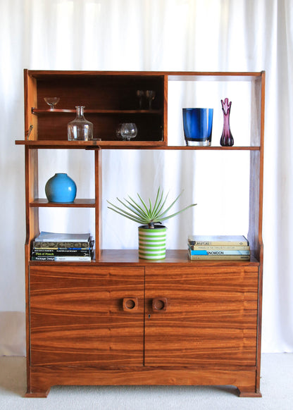 Kiaat Wall Unit with Drinks Cabinet