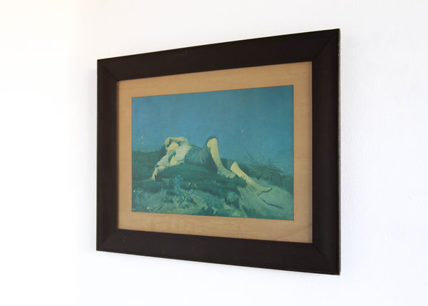 Framed Shepherd Boy Lying in the Sun Print