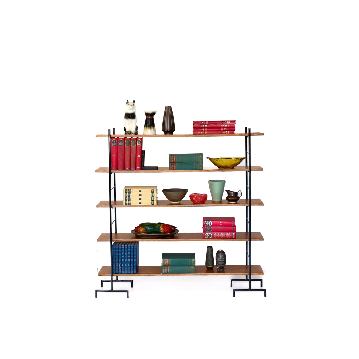 Vintage Style Steel and Birch Ply Ladder Shelves
