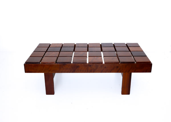 Brutalist Solid Imbuia Coffee Table