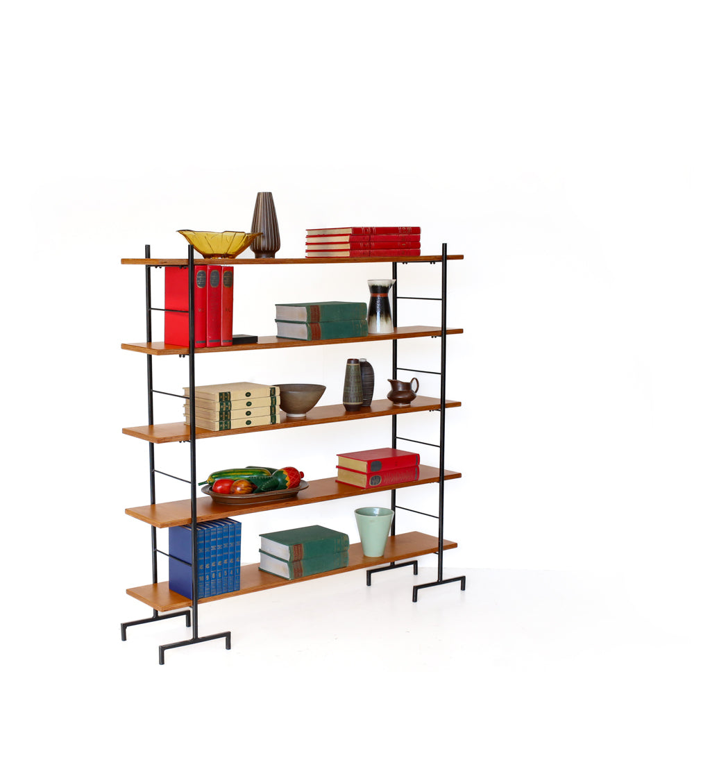 Vintage Style Steel and Birch Ply Ladder Shelves