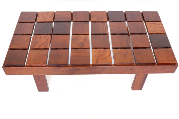 Brutalist Solid Imbuia Coffee Table