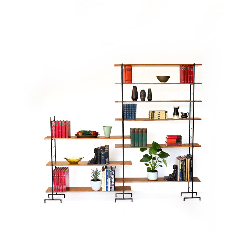 Vintage Style Steel and Birch Ply Ladder Shelves