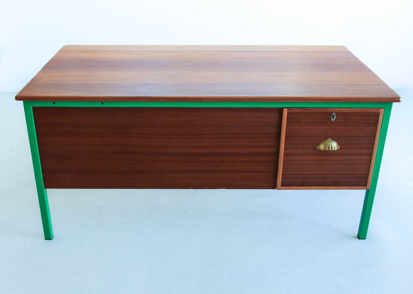 Green Steel Frame Vintage Office Desk