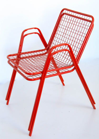 Vintage Red Patio Chairs