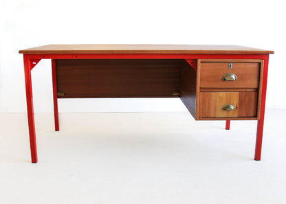 Green Steel Frame Vintage Office Desk