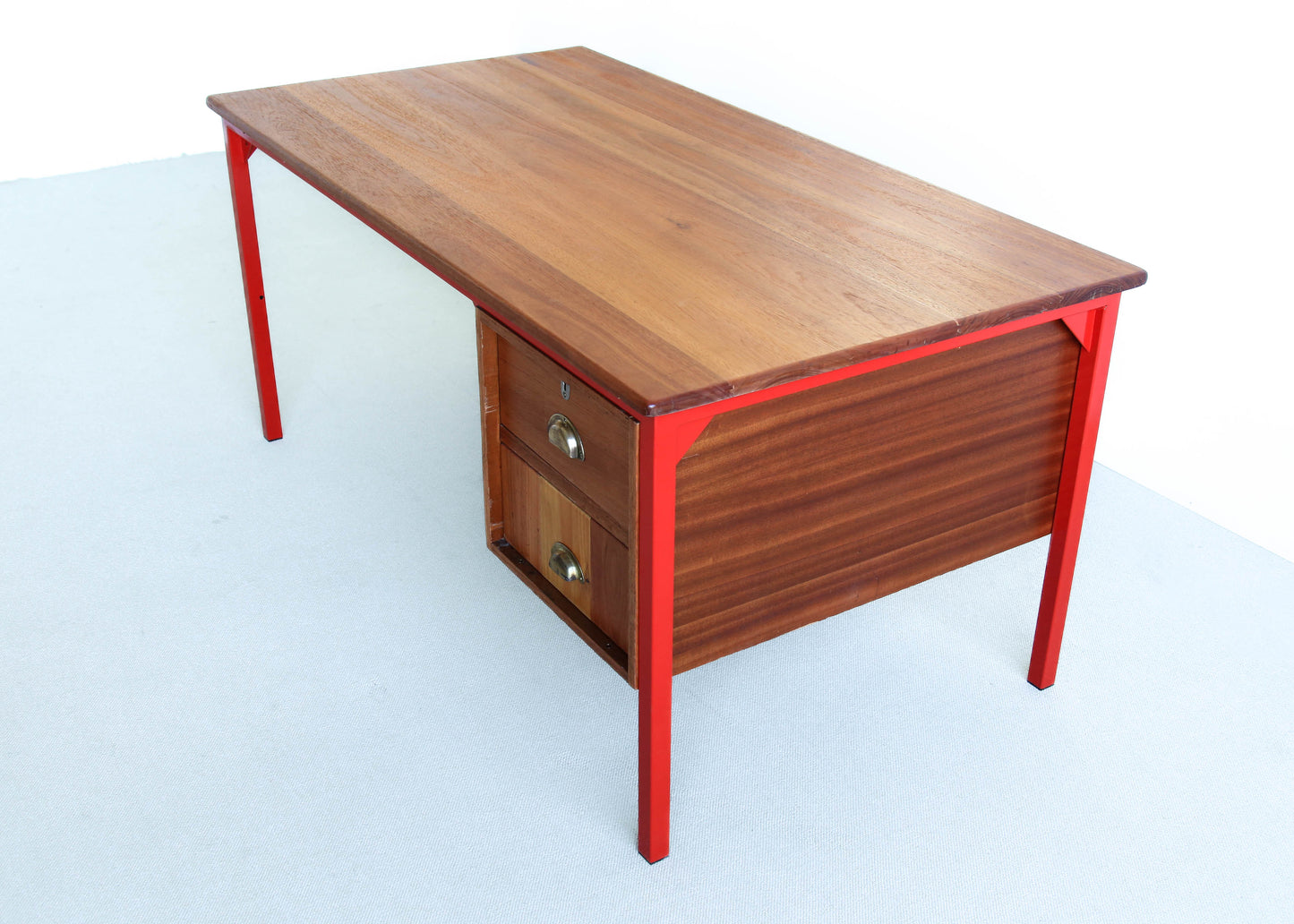 Green Steel Frame Vintage Office Desk