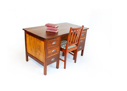 Six Drawer Solid Wood Desk
