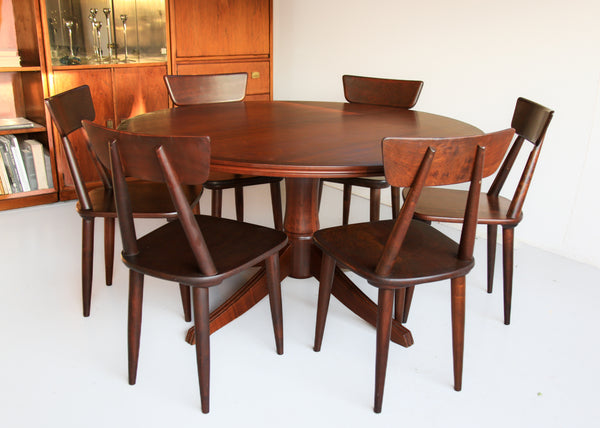 Six Imbuia Dining Chairs by EE Meyer for Binnehuis