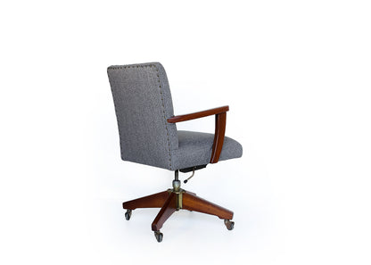 Vintage Office Chair with Wood Arms and Base