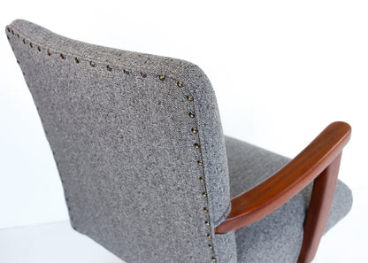 Vintage Office Chair with Wood Arms and Base
