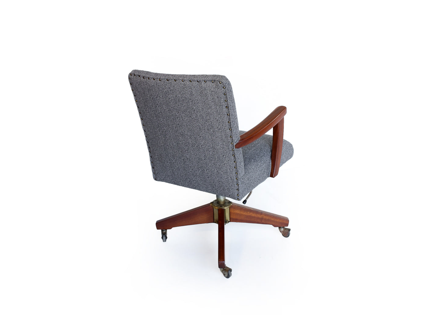 Vintage Office Chair with Wood Arms and Base