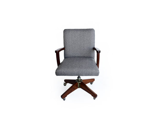 Vintage Office Chair with Wood Arms and Base