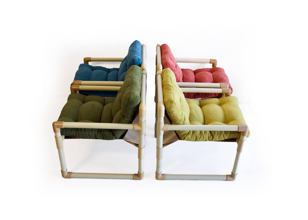 Retro 80s Pipe Outdoor Chairs - priced per chair.