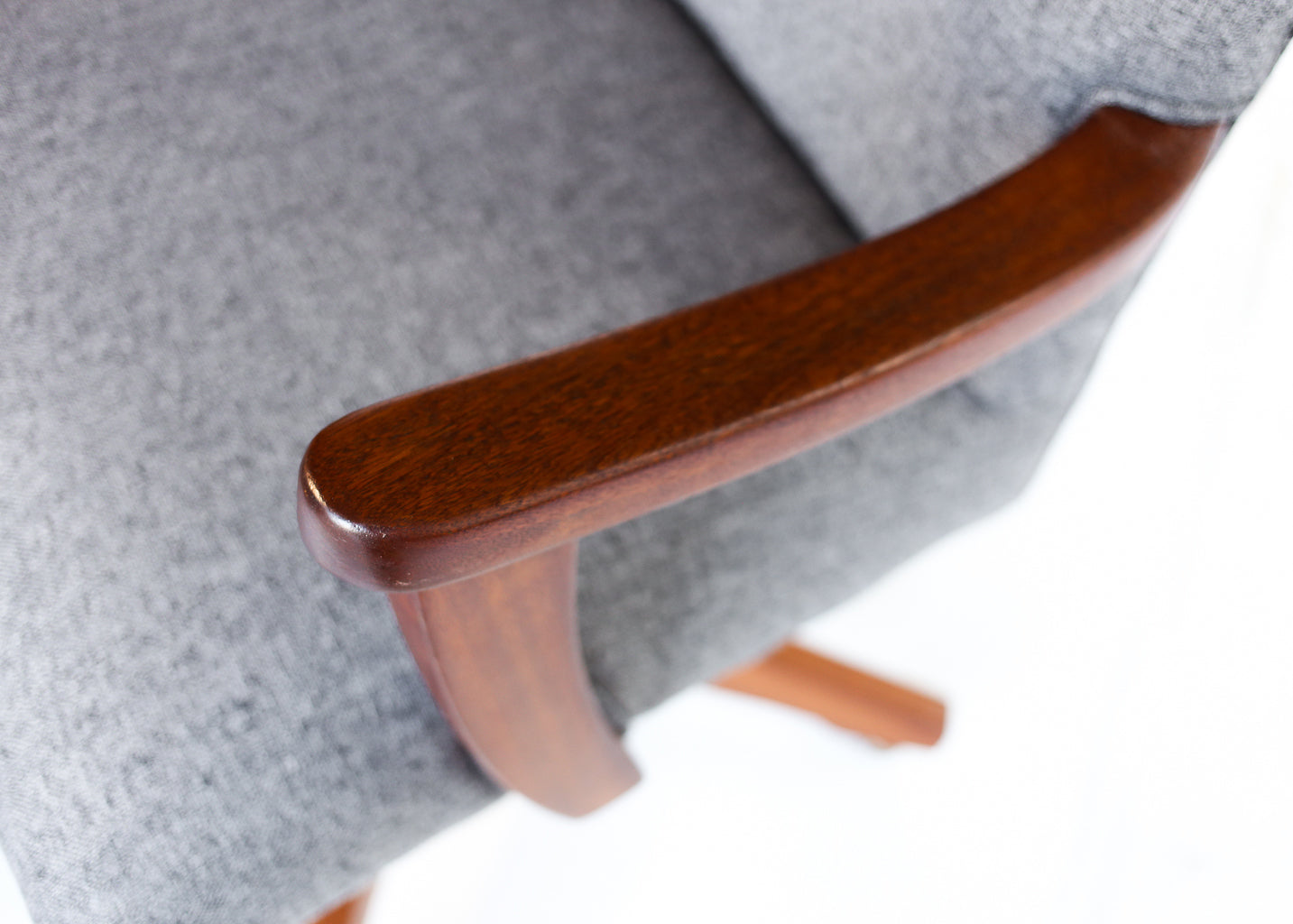 Vintage Office Chair with Wood Arms and Base