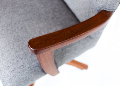 Vintage Office Chair with Wood Arms and Base