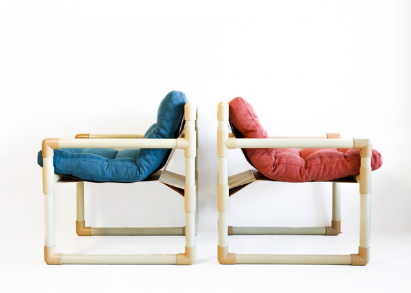 Retro 80s Pipe Outdoor Chairs - priced per chair.