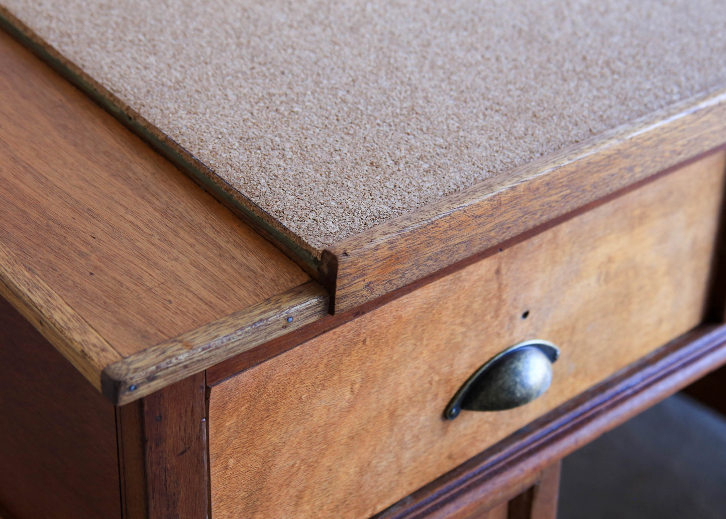 Antique Standing Desk with a Sloped Top
