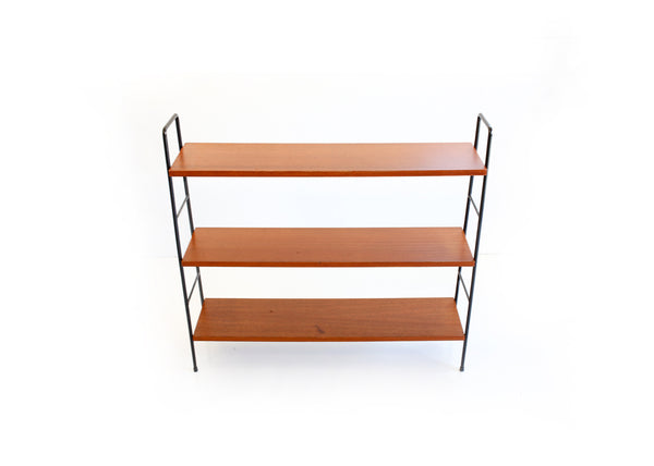 MId-century Hairpin Steel and Wood Bookshelf