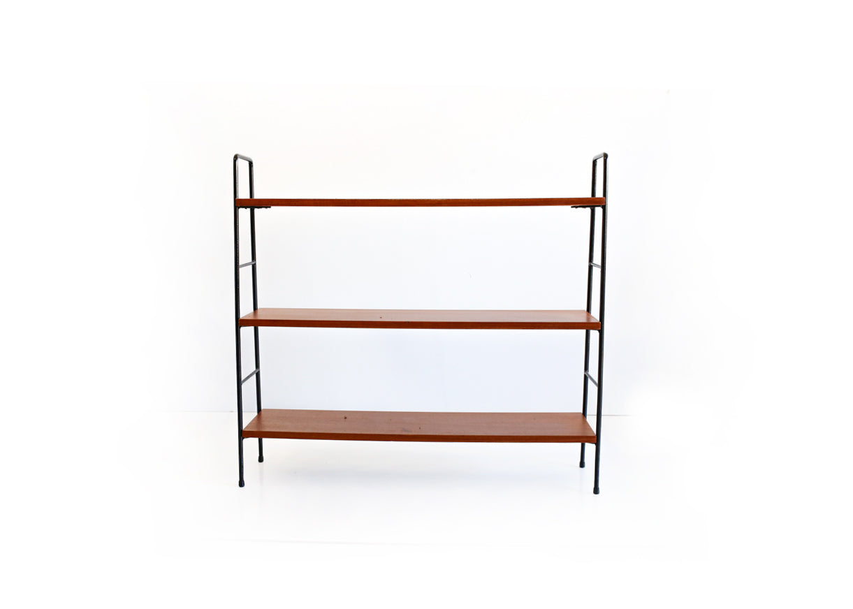 Mid-century Hairpin Steel and Wood Bookshelf