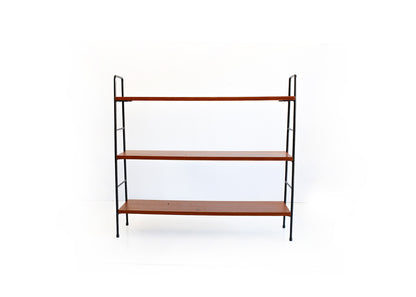 Mid-century Hairpin Steel and Wood Bookshelf