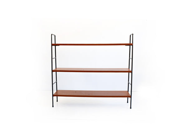 MId-century Hairpin Steel and Wood Bookshelf