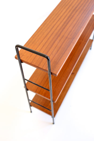 MId-century Hairpin Steel and Wood Bookshelf