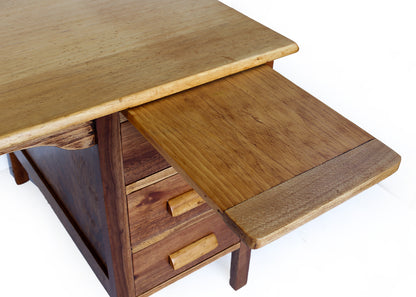 Solid wood Vintage Desk with Six Drawers