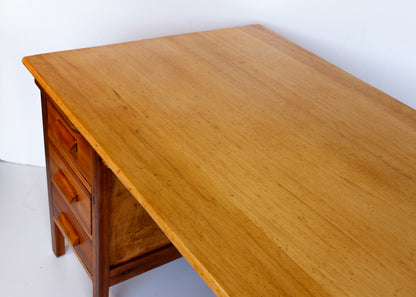 Solid wood Vintage Desk with Six Drawers