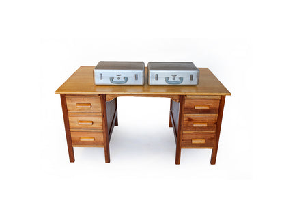 Solid wood Vintage Desk with Six Drawers