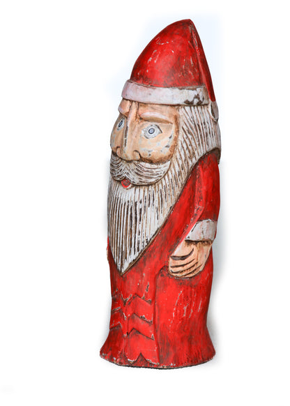 Large Wood Carved Garden Gnomes