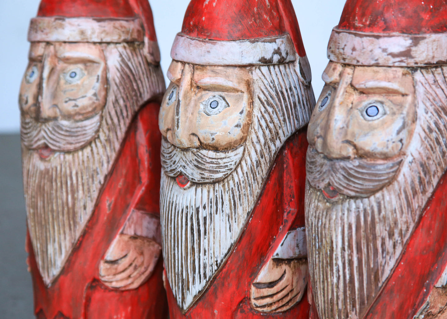 Large Wood Carved Garden Gnomes