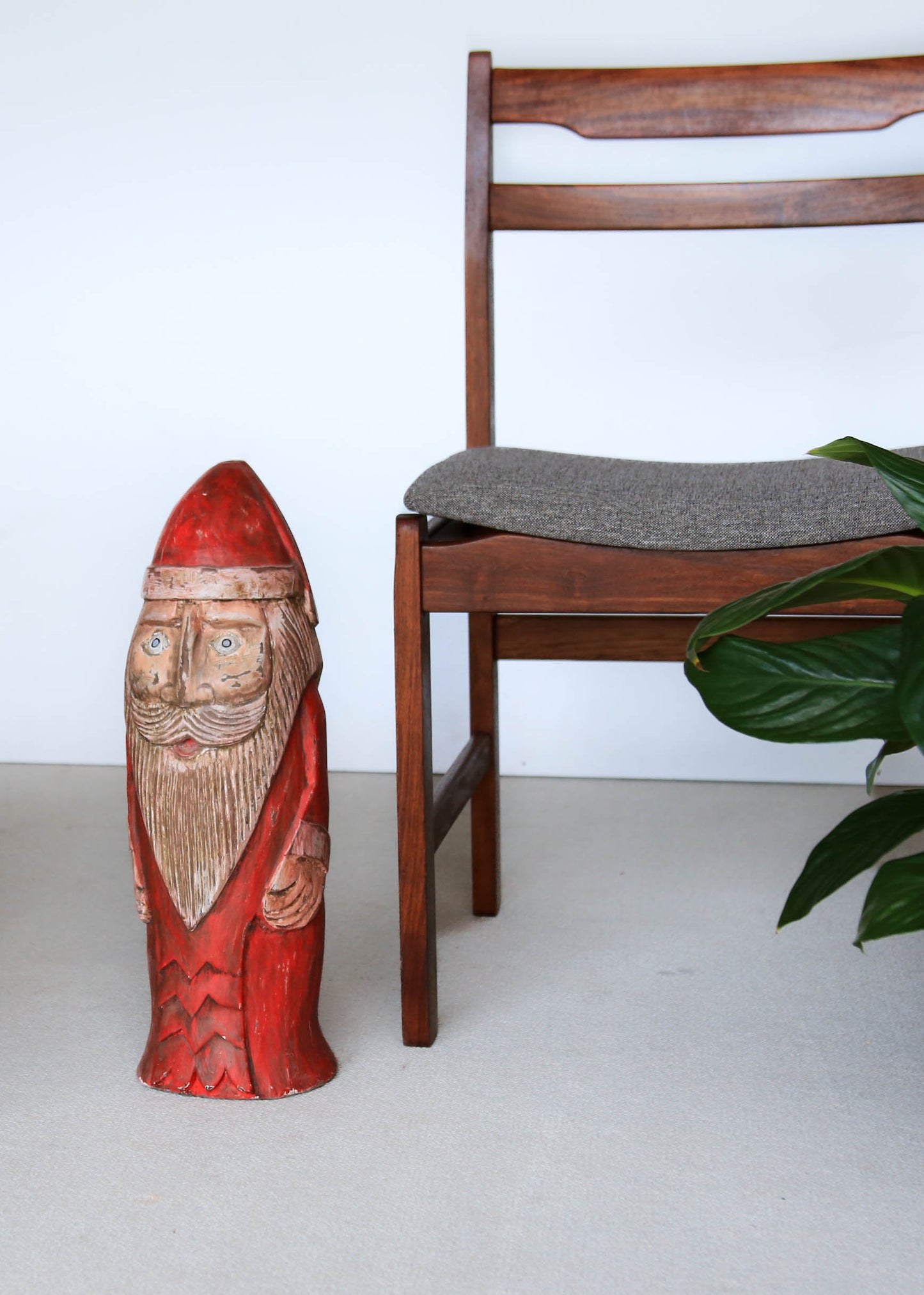 Large Wood Carved Garden Gnomes